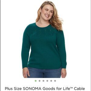 NWT Sonoma Plus Size Cable Knit Sweater
